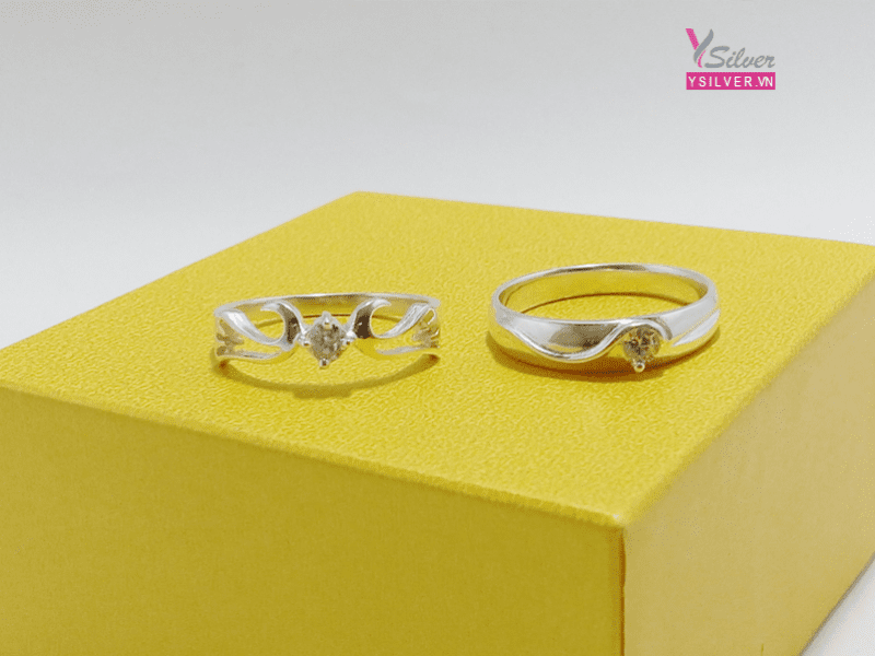 Nhẵn Bạc Cặp Đôi cánh thiên thần - Angel wing